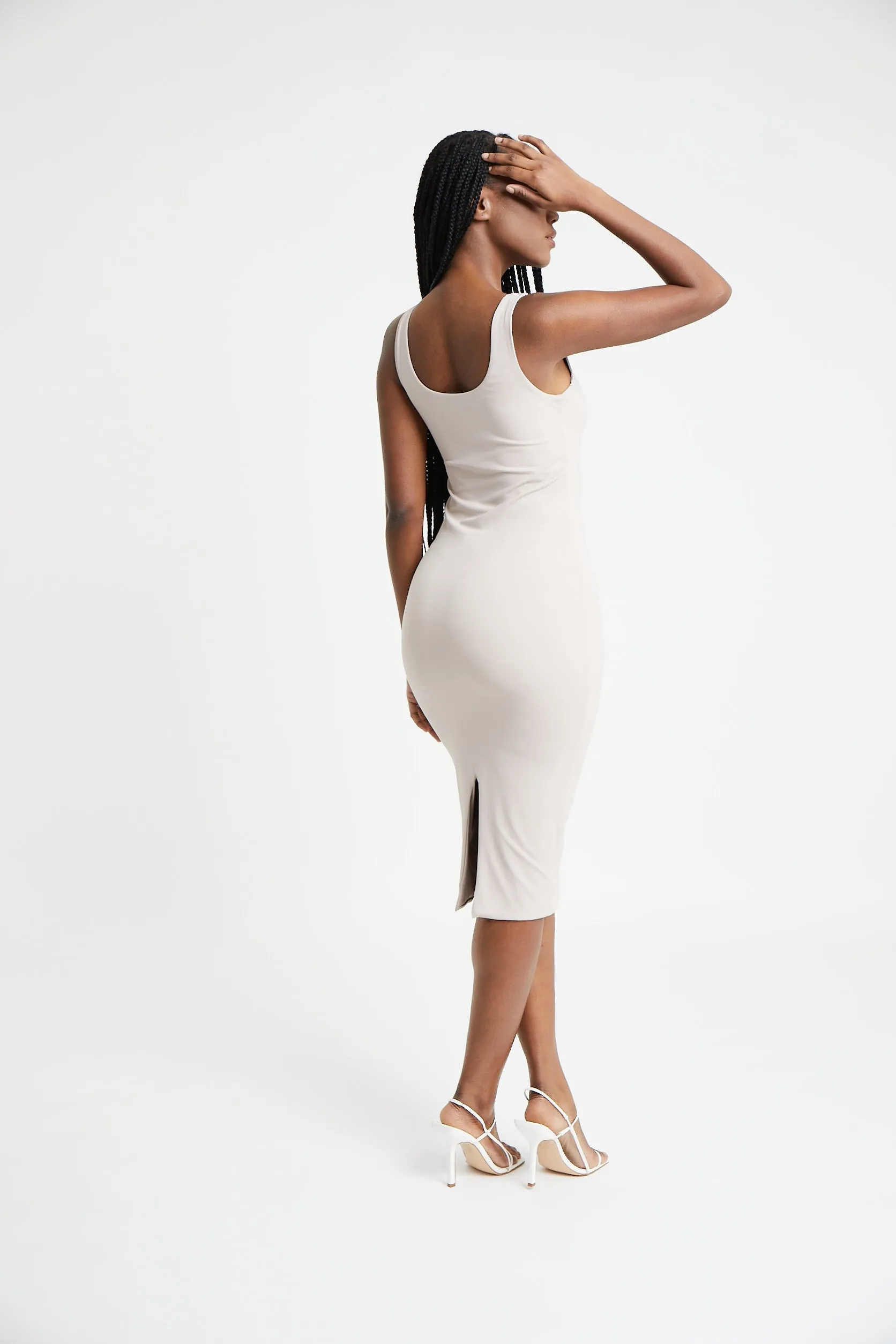 Tank Midi Dress - Taupe sold by Because of Alice product image thumbnail 4