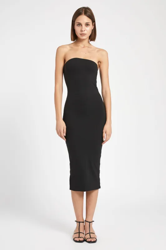 Bandeau Midi Dress - Black sold by Because of Alice