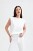 Slouchy Shoulder Pad Tee - White sold by Because of Alice