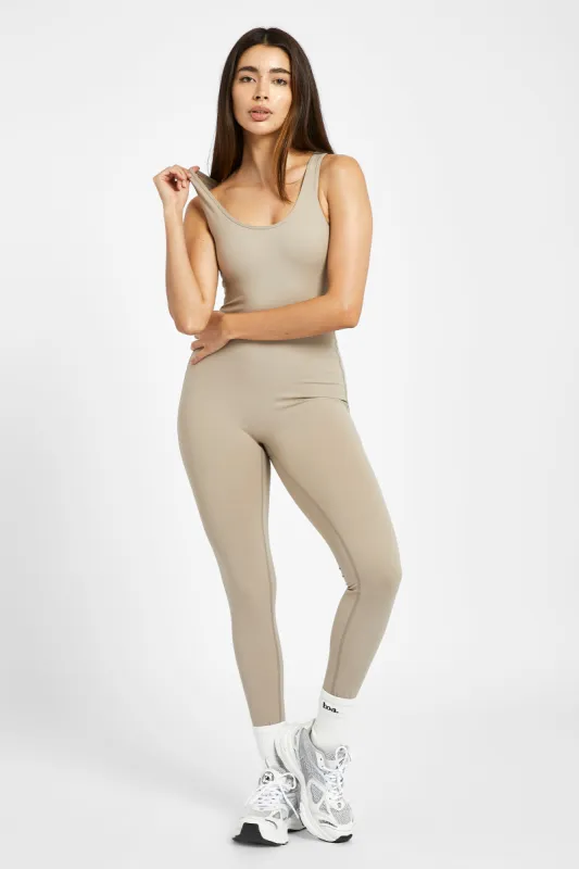 Base Sculpting Tank Unitard - Taupe sold by Because of Alice