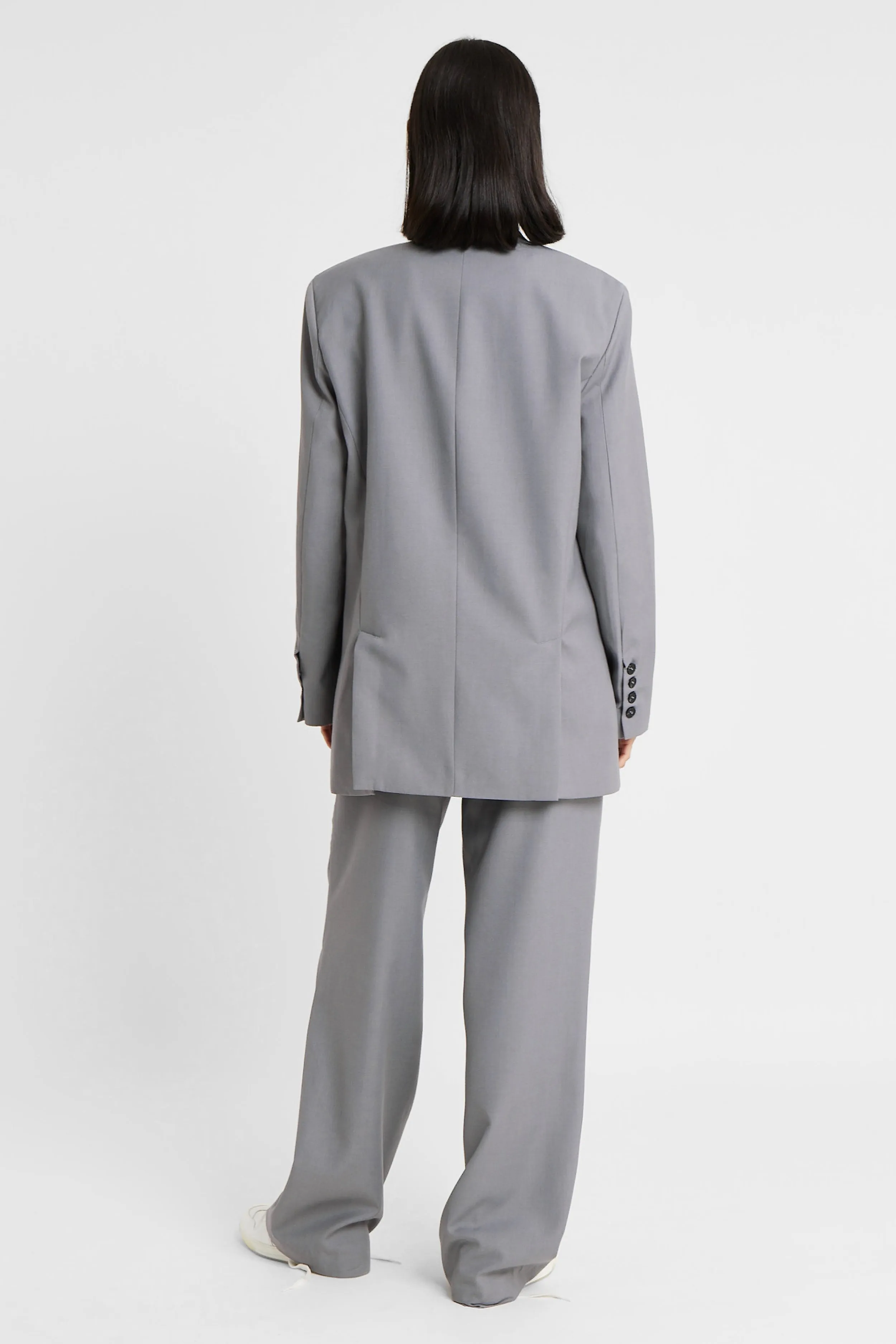 Single Breasted Blazer with Button Belt - Slate sold by Because of Alice product image thumbnail 4