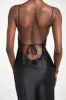 Satin Tie Back Midi Dress - Black sold by Because of Alice