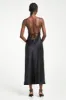 Satin Tie Back Midi Dress - Black sold by Because of Alice