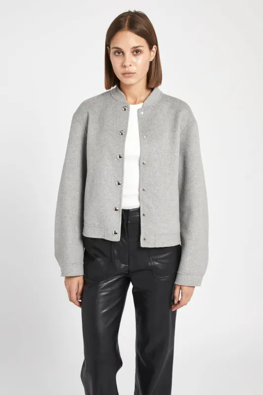 Double Faced Wool Bomber Jacket - Grey sold by Because of Alice