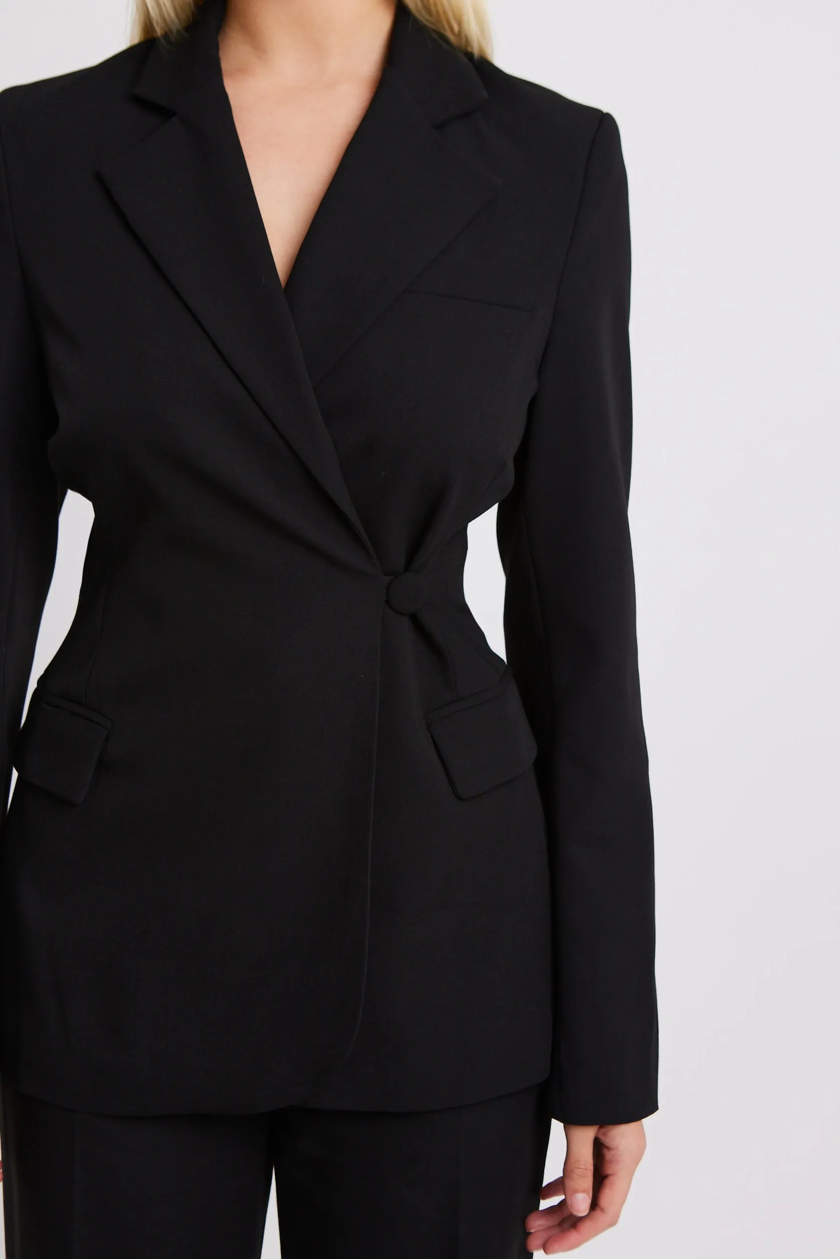 Asymmetric Wool Blend Blazer - Black sold by Because of Alice product image thumbnail 3