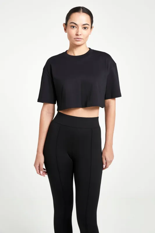 Cropped Classic Boyfriend T Shirt - Black sold by Because of Alice