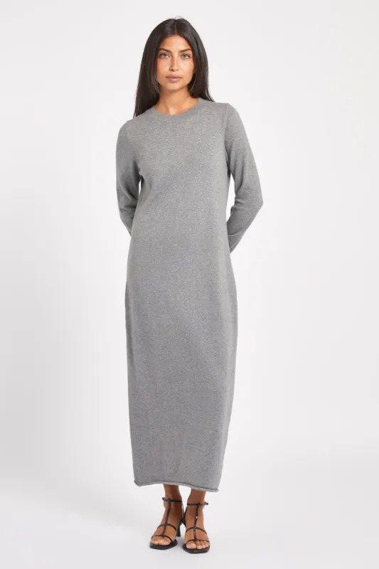 Cashmere Blend Column Maxi Dress - Charcoal sold by Because of Alice