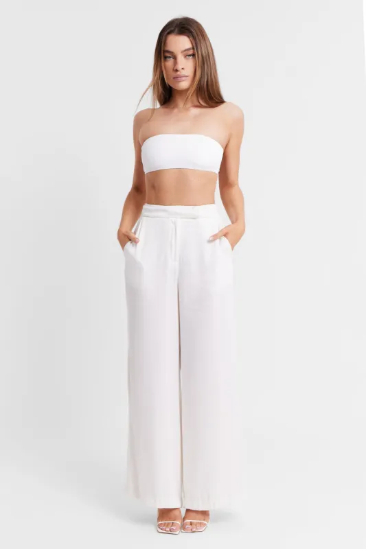 Palazzo Trousers - White sold by Because of Alice