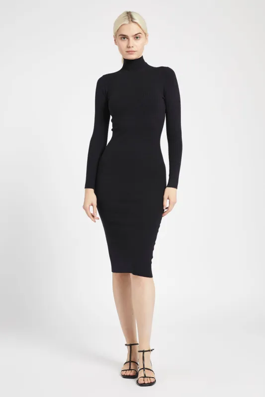 Fine Knit Midi Dress - Black sold by Because of Alice