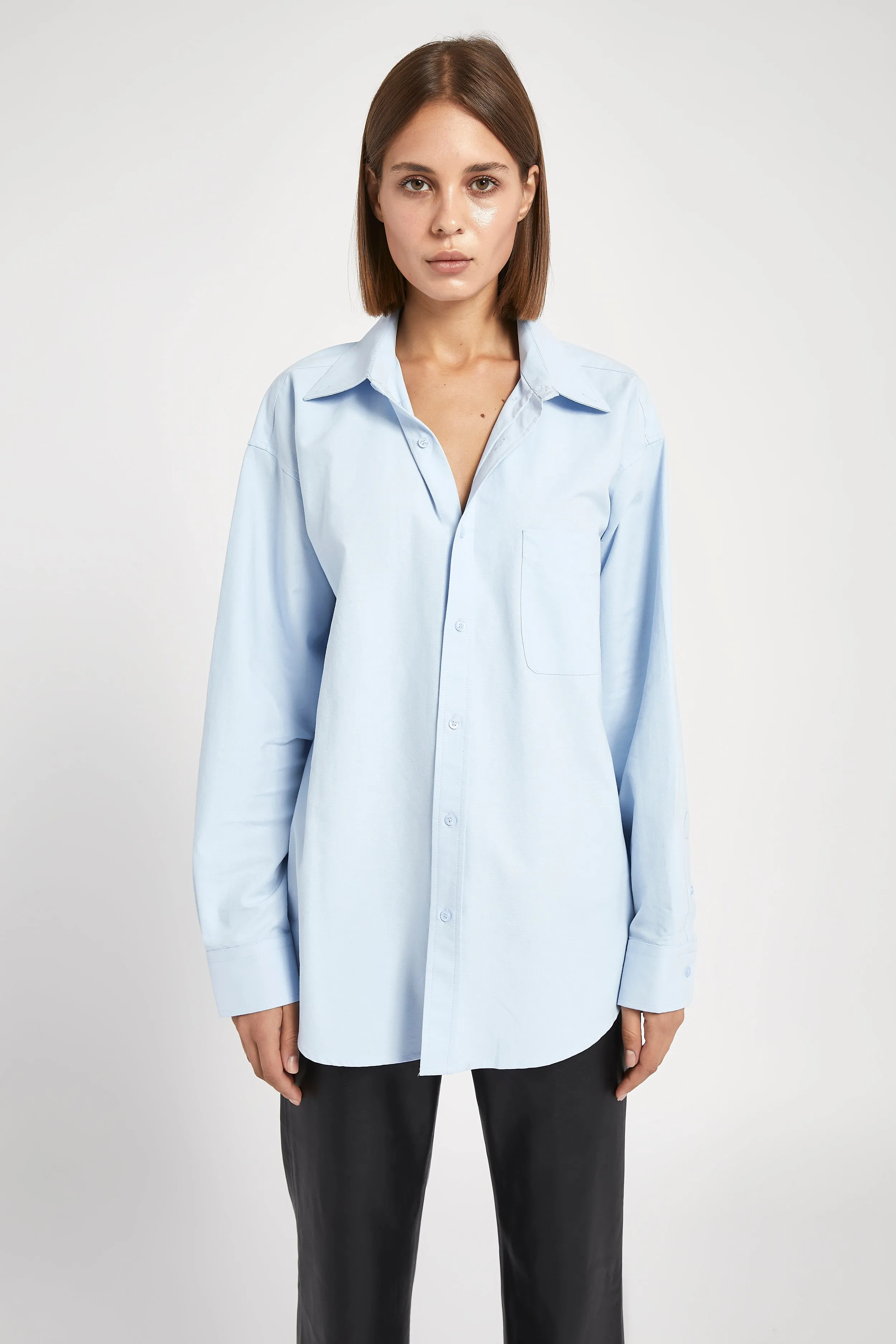 Masculine Oversized Cotton Shirt - Light Blue sold by Because of Alice