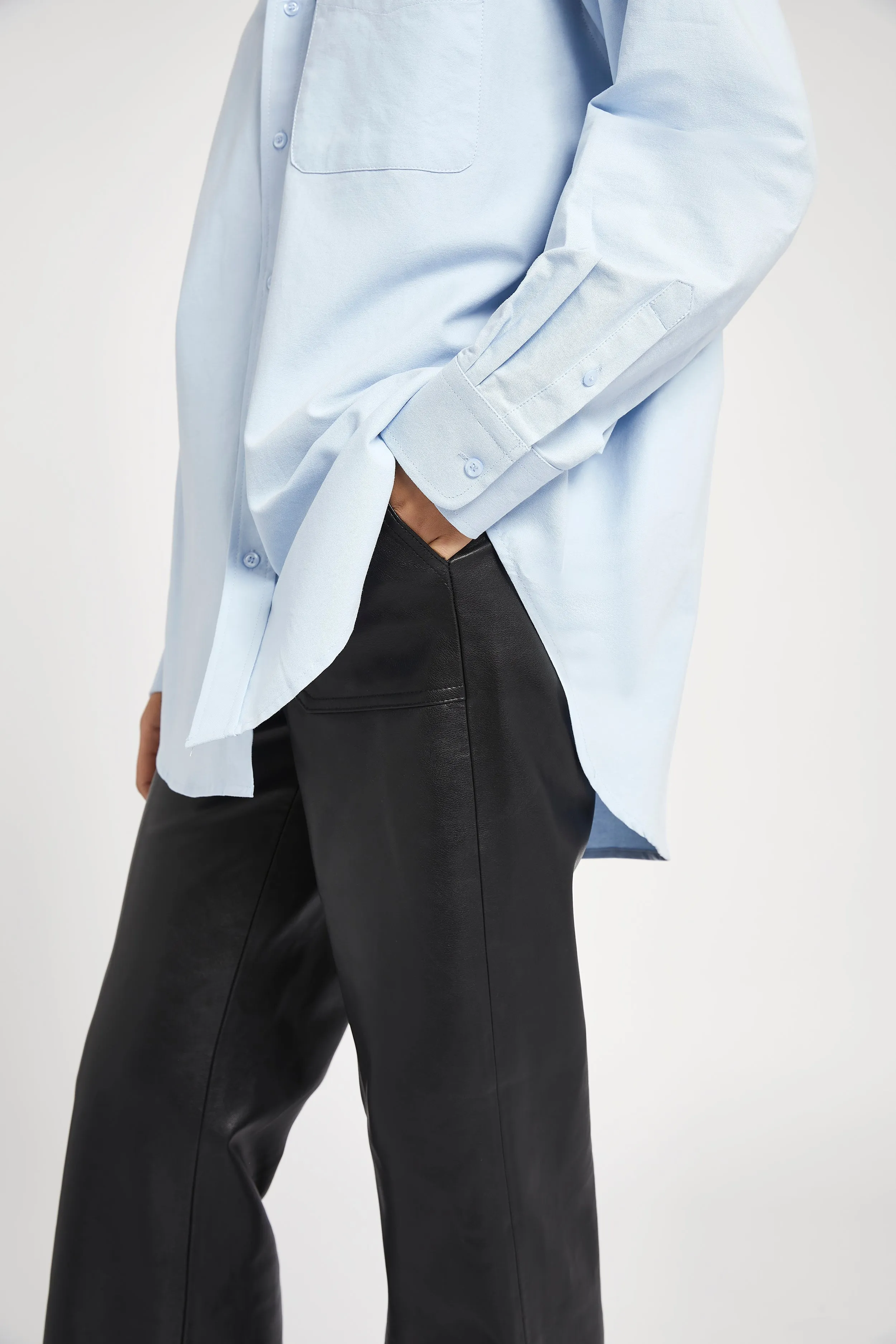 Masculine Oversized Cotton Shirt - Light Blue sold by Because of Alice product image thumbnail 5