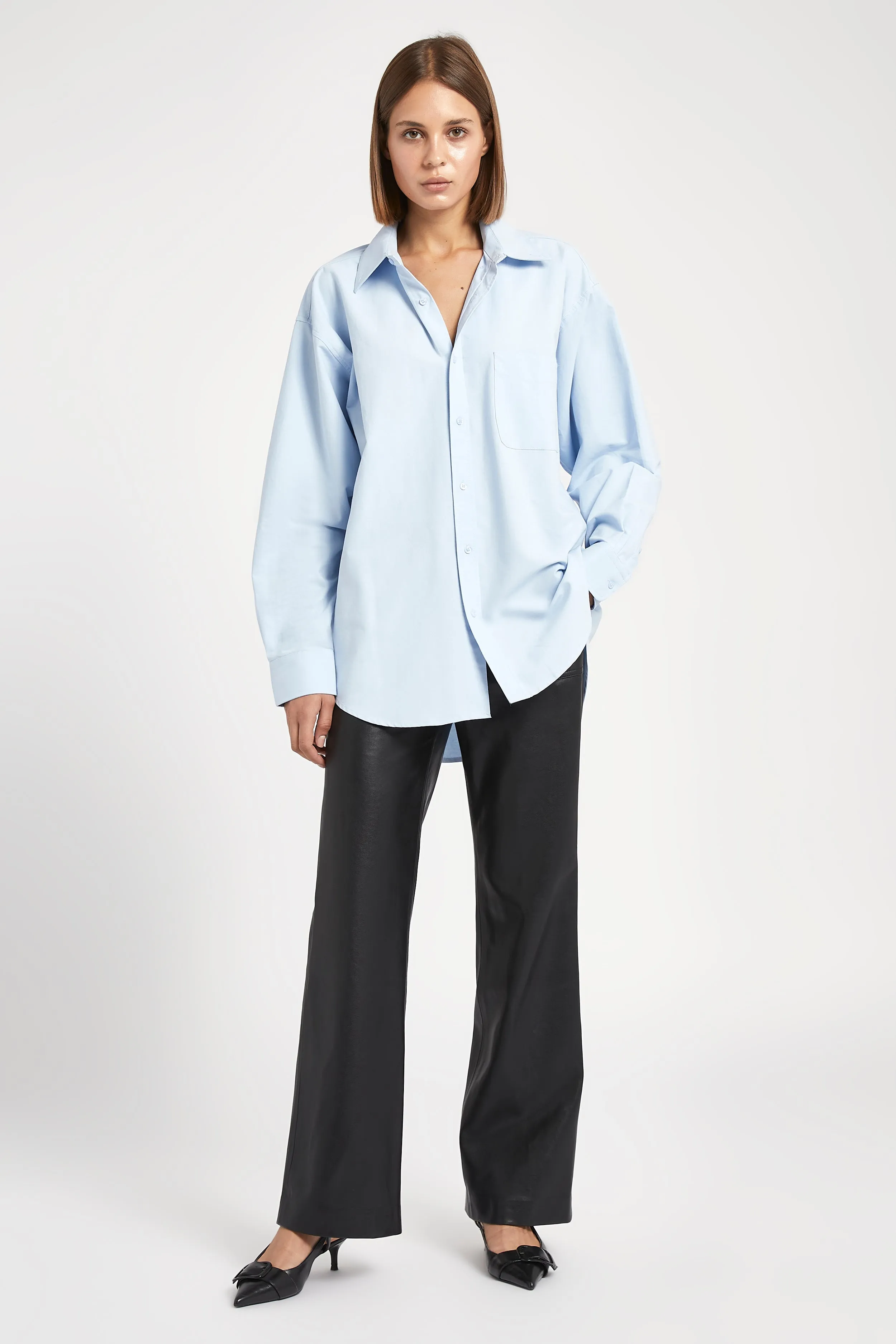 Masculine Oversized Cotton Shirt - Light Blue sold by Because of Alice product image thumbnail 2