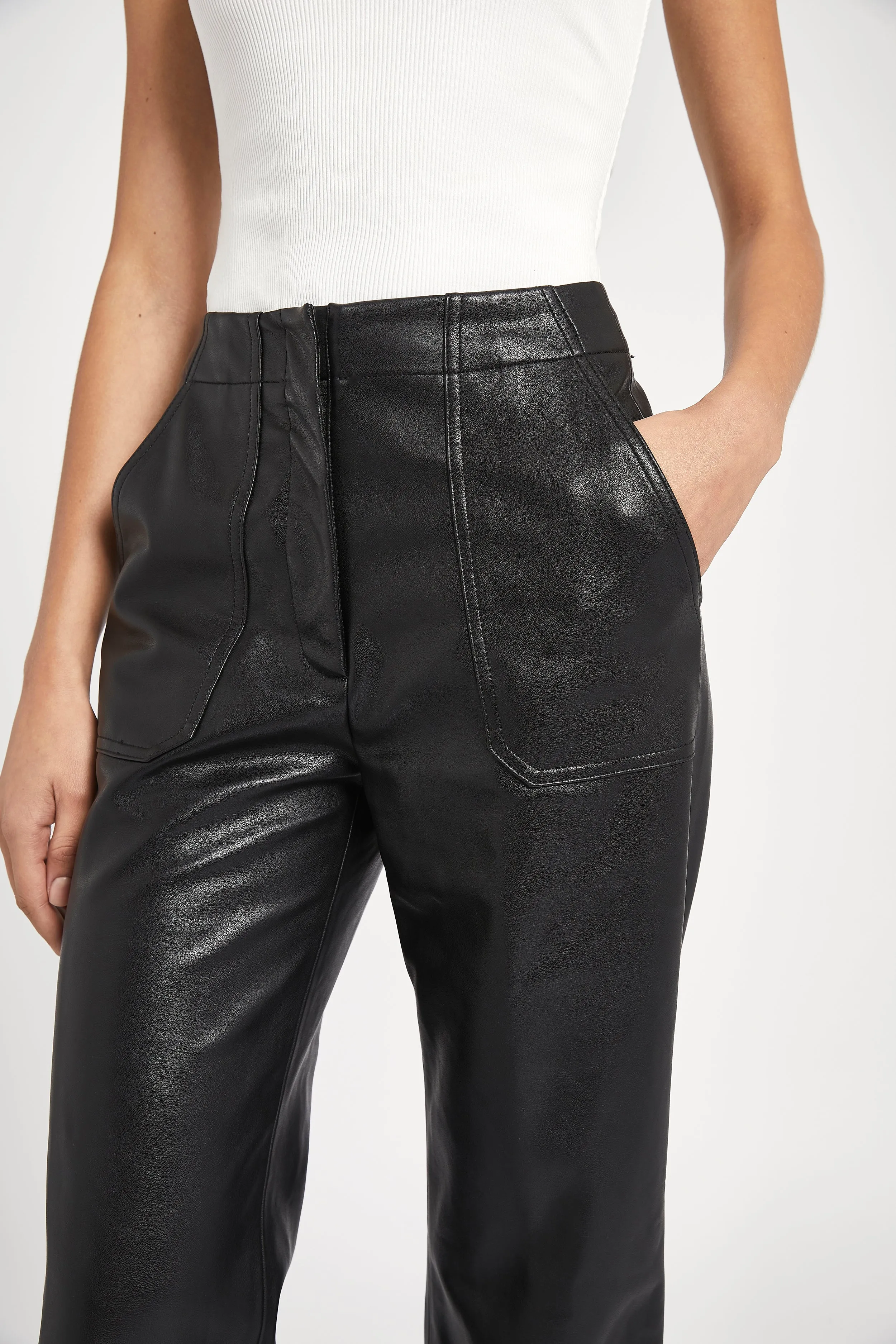 Leather Pocket Detail Trousers - Black sold by Because of Alice product image thumbnail 5