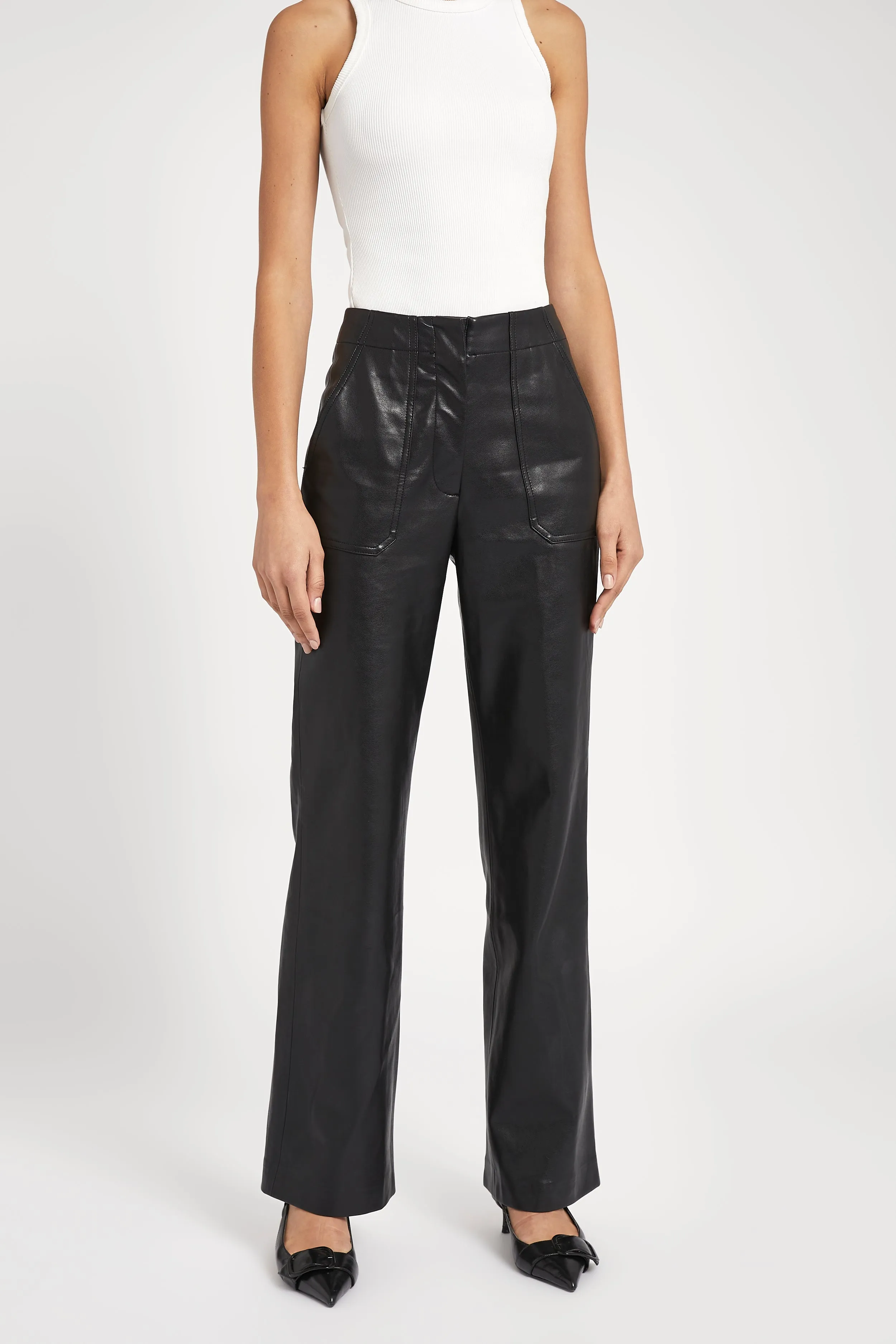 Leather Pocket Detail Trousers - Black sold by Because of Alice product image thumbnail 3