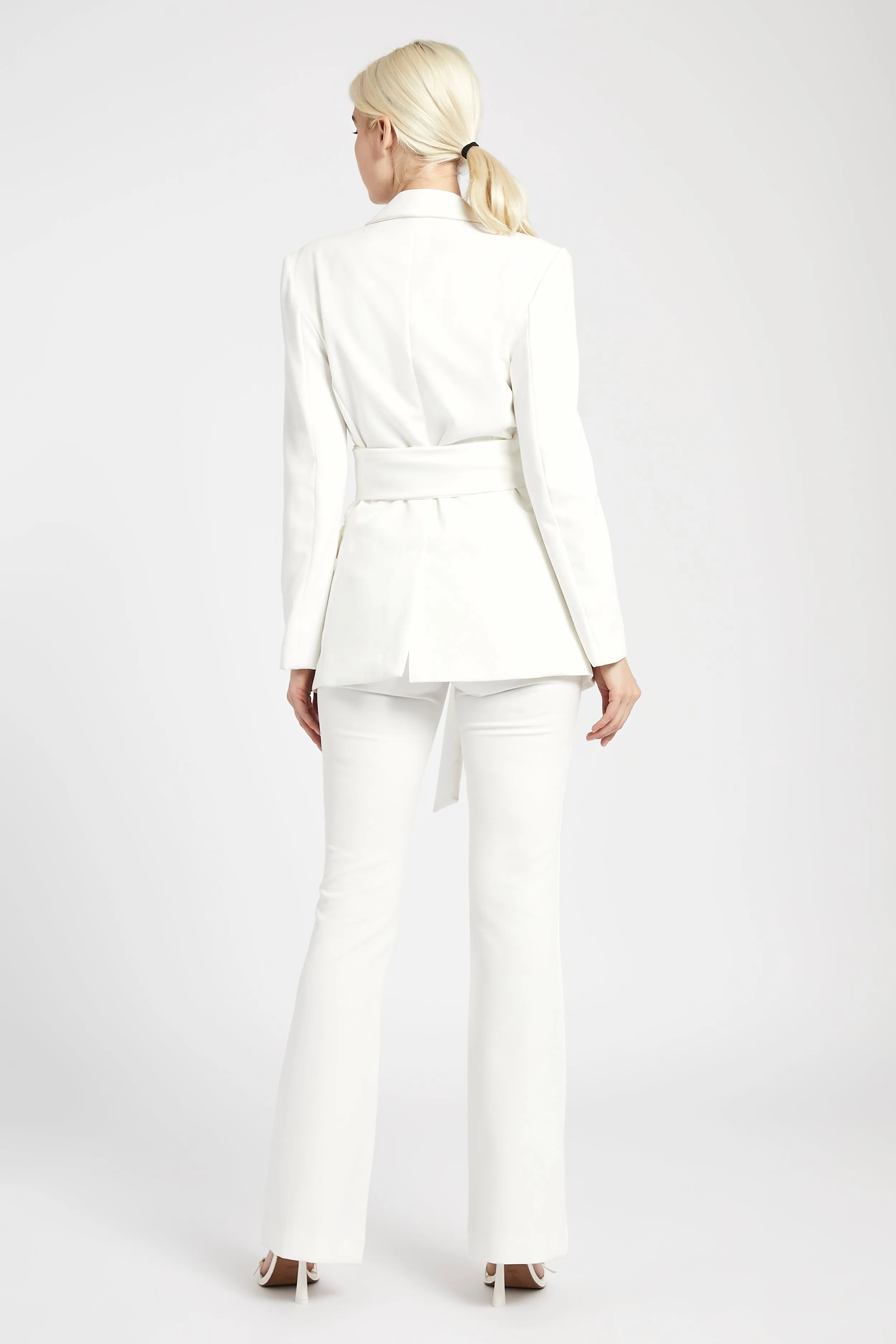 Classic Blazer With Belt - White sold by Because of Alice product image thumbnail 4
