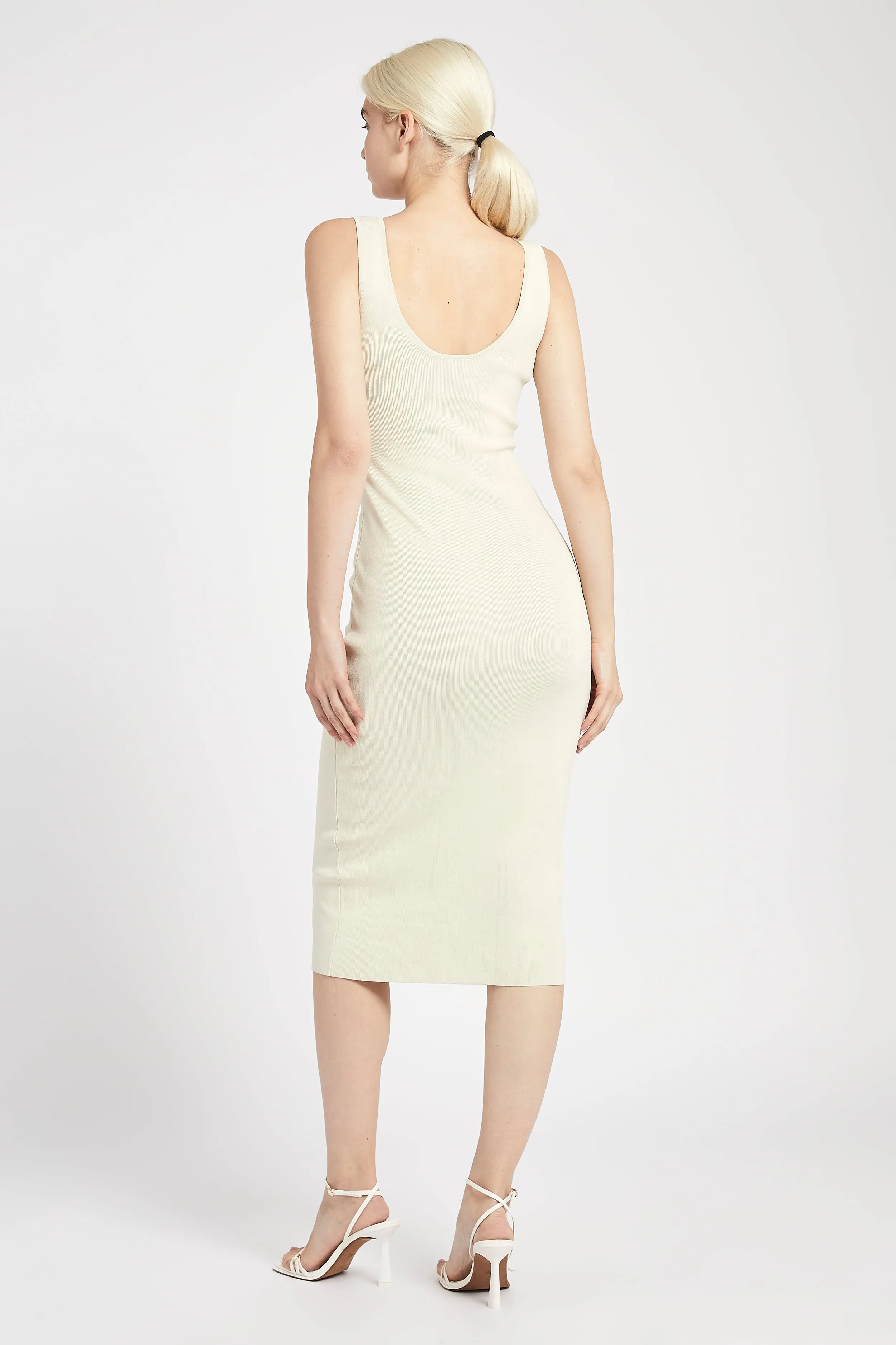 Scoop Neck Knit Midi Dress - Cream sold by Because of Alice product image thumbnail 2