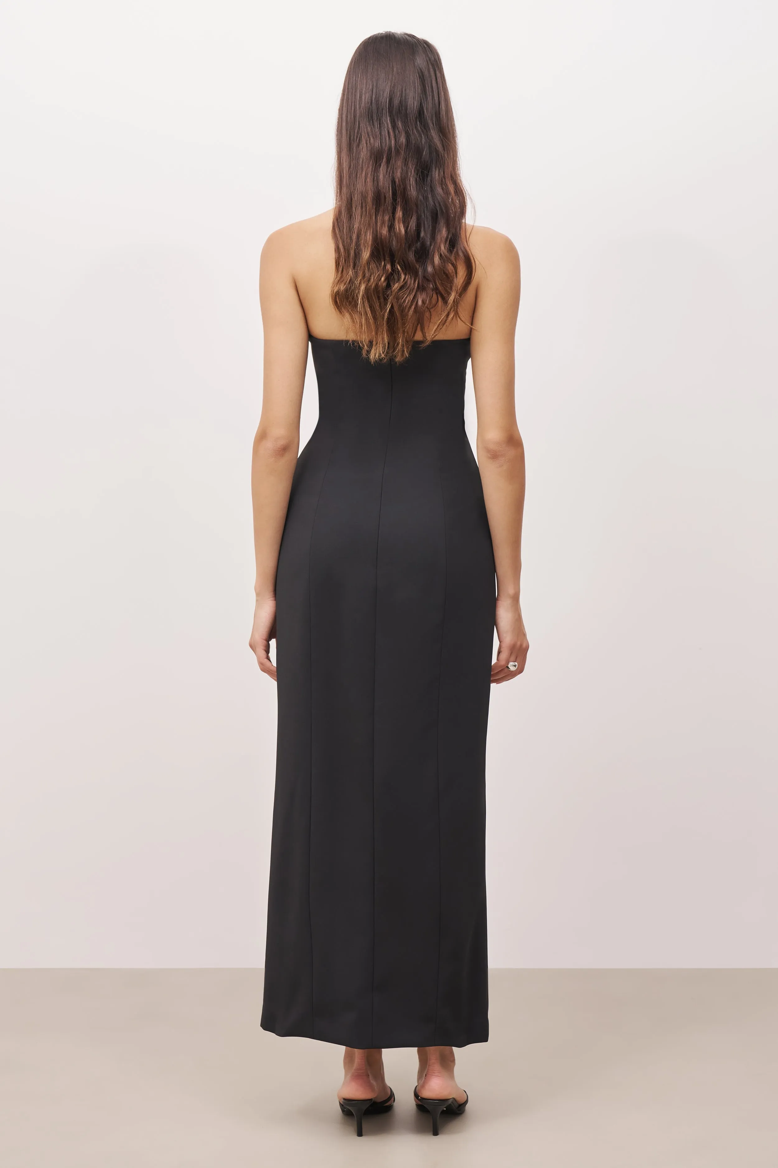 Strapless Peplum Maxi Dress - Black sold by Because of Alice product image thumbnail 2