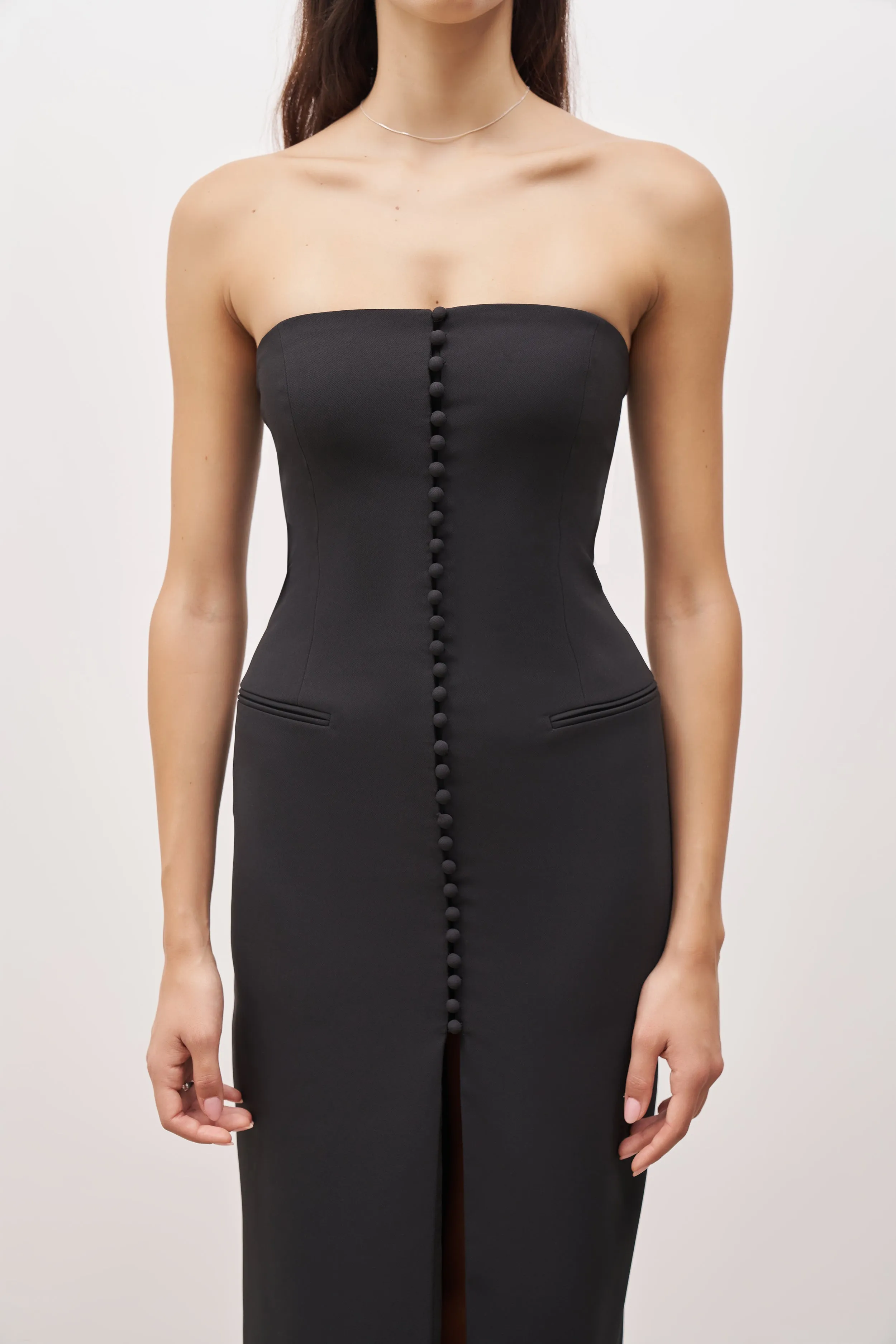 Strapless Peplum Maxi Dress - Black sold by Because of Alice product image thumbnail 4