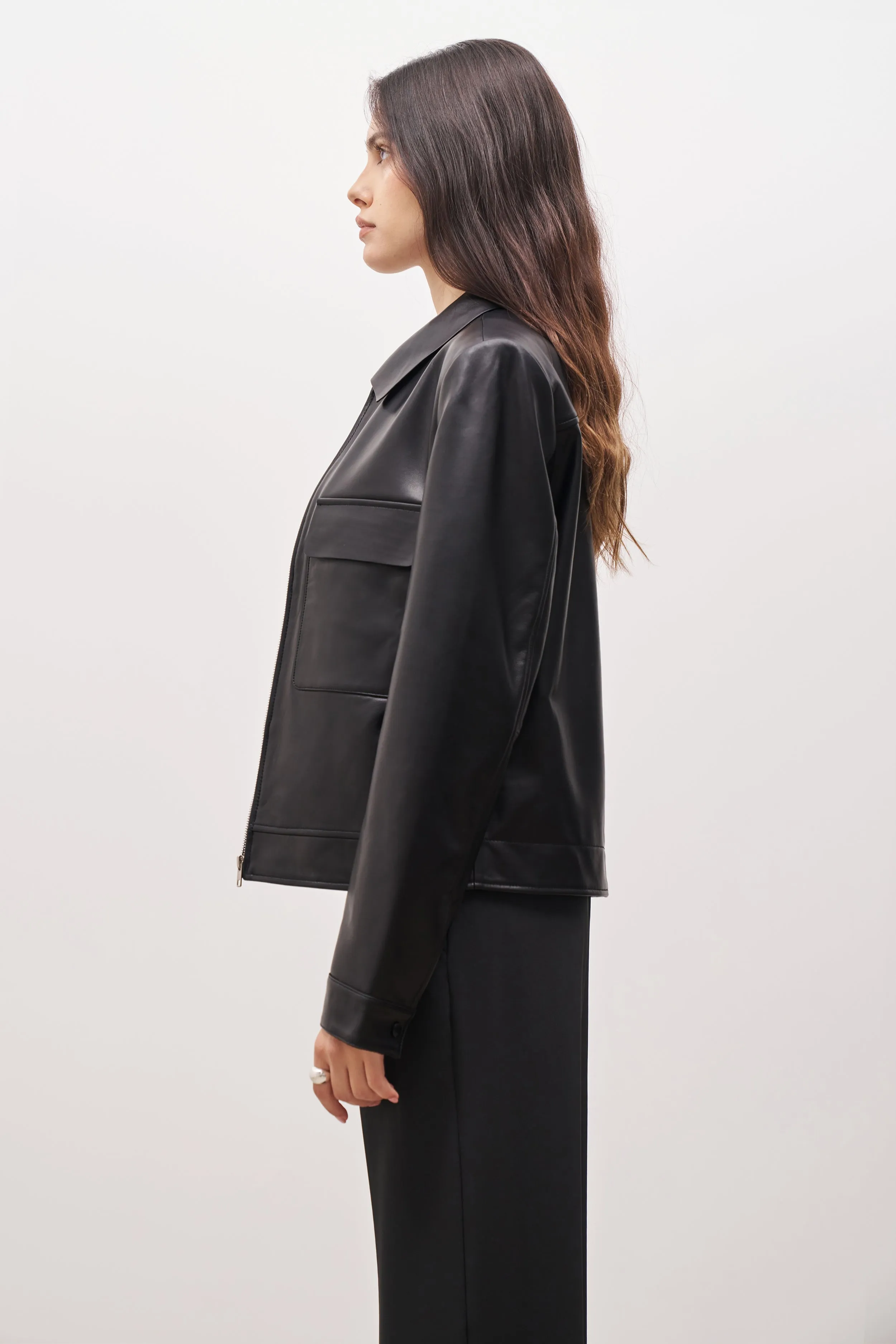 Masculine Real Leather Jacket - Black sold by Because of Alice product image thumbnail 4