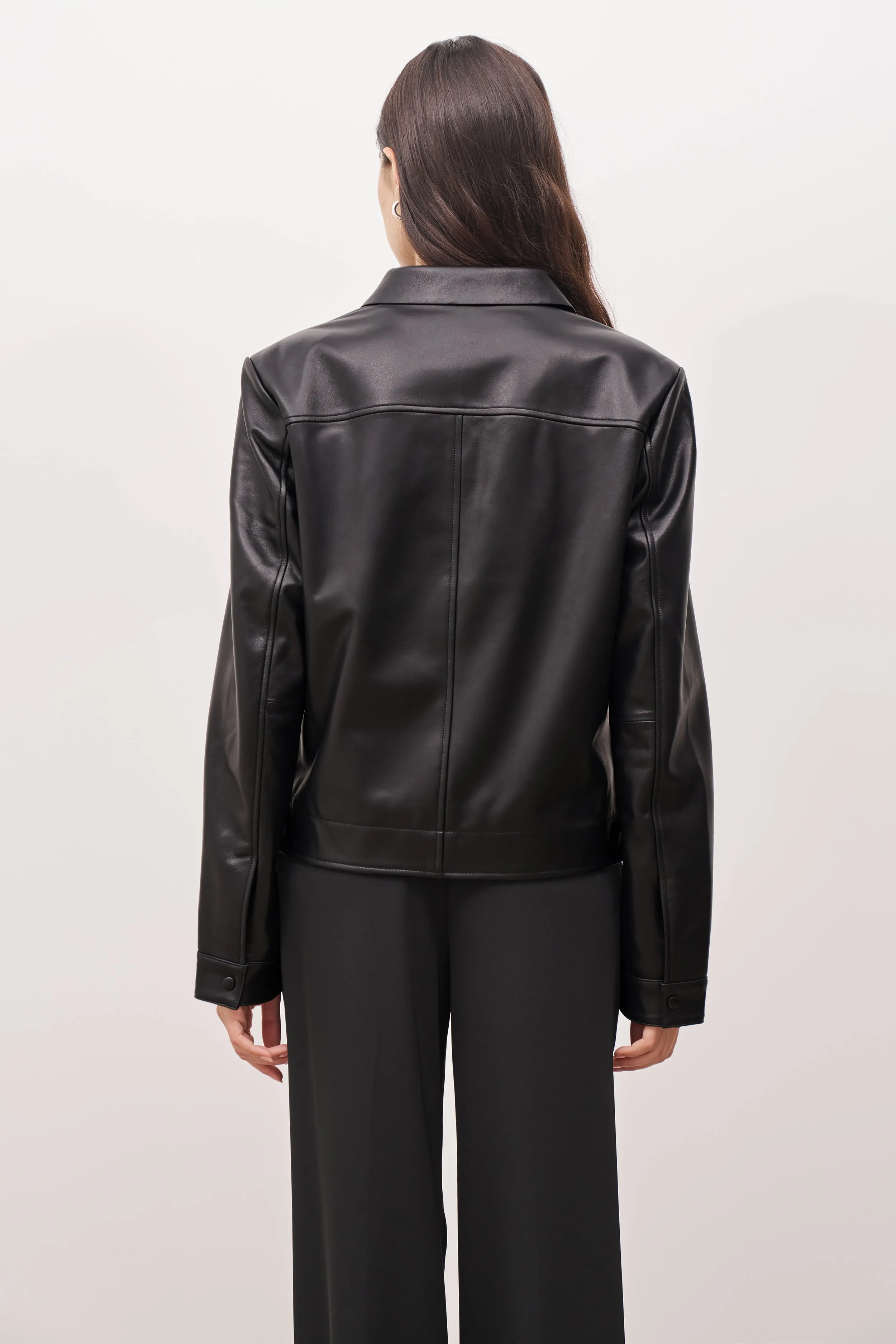 Masculine Real Leather Jacket - Black sold by Because of Alice product image thumbnail 2