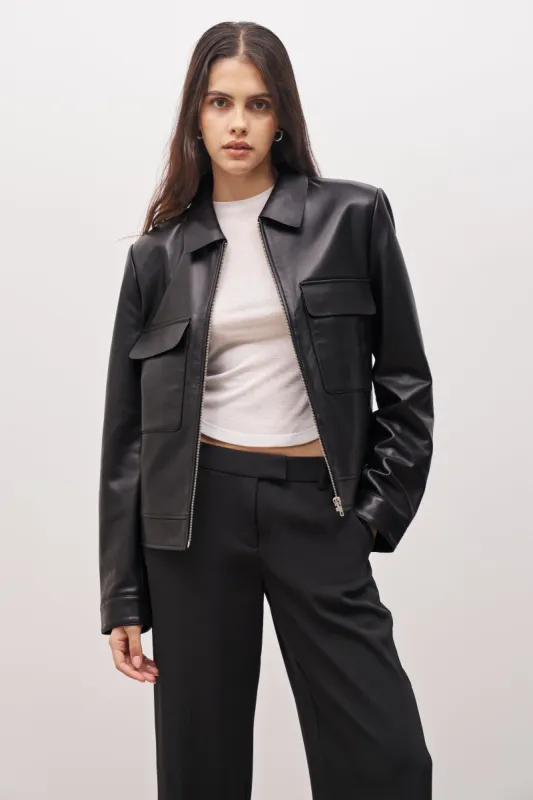 Masculine Real Leather Jacket - Black sold by Because of Alice
