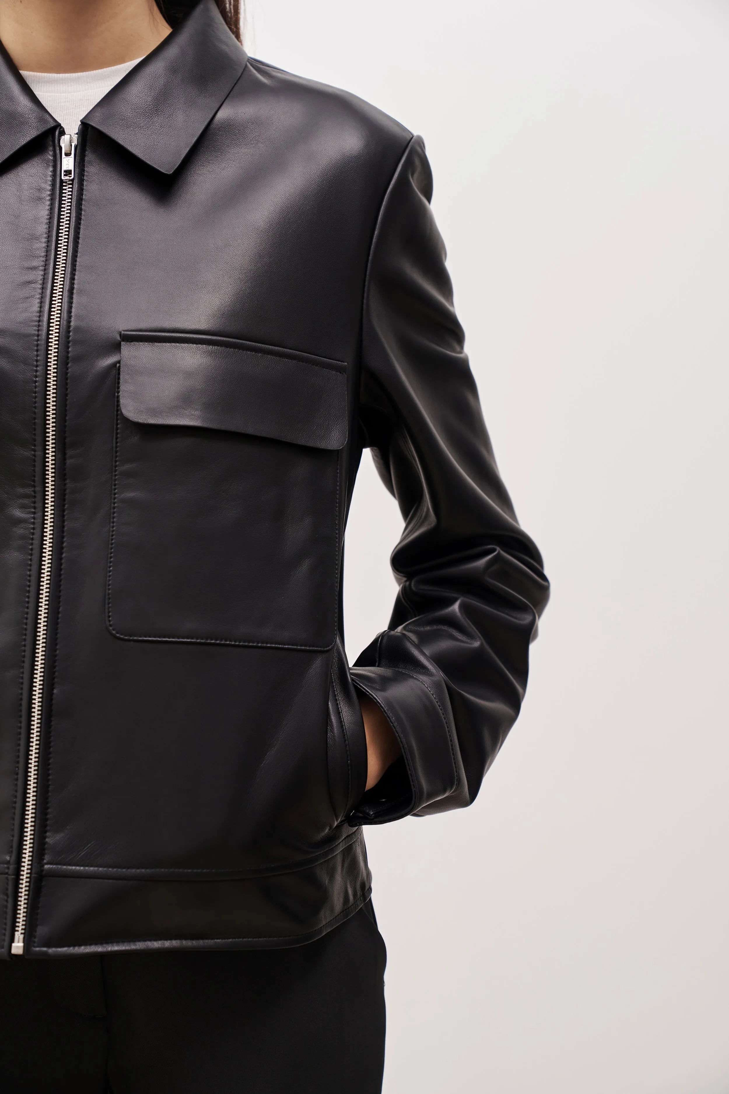 Masculine Real Leather Jacket - Black sold by Because of Alice product image thumbnail 5