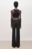 Tailored Mid Rise Trousers With Strap Detail - Black sold by Because of Alice