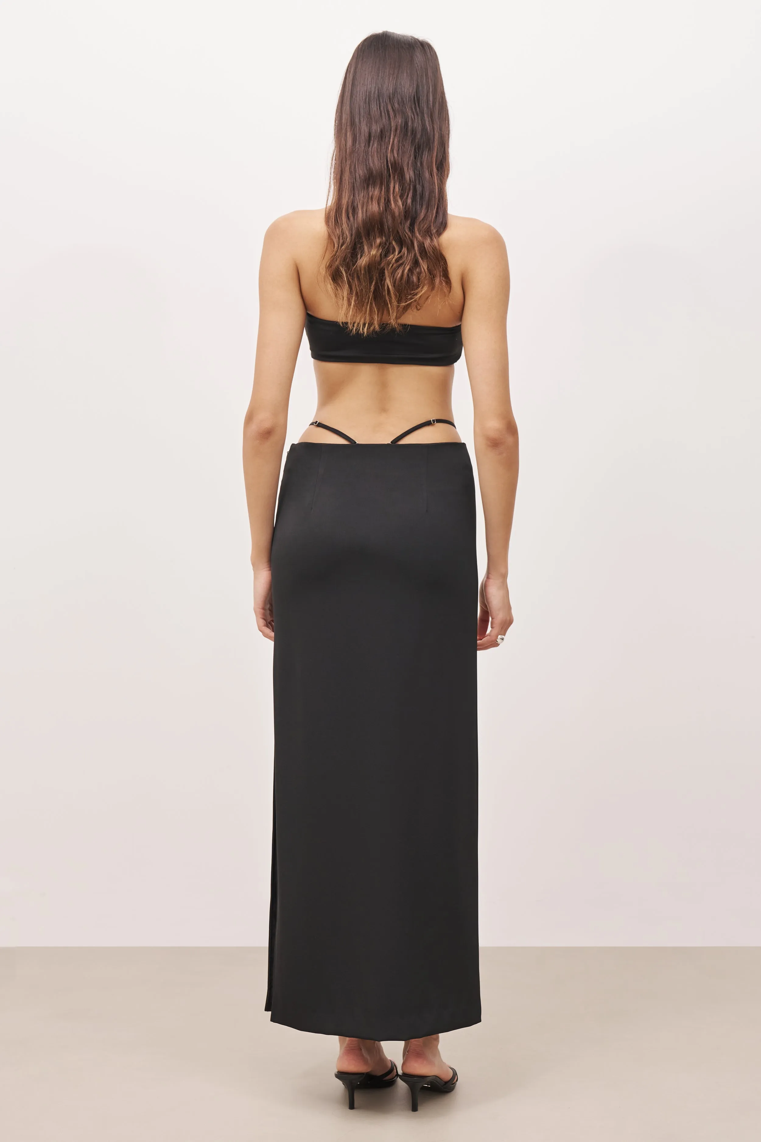Tailored Maxi Skirt With Strap Detail - Black sold by Because of Alice product image thumbnail 2