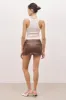 Leather Micro Mini Skirt - Espresso sold by Because of Alice