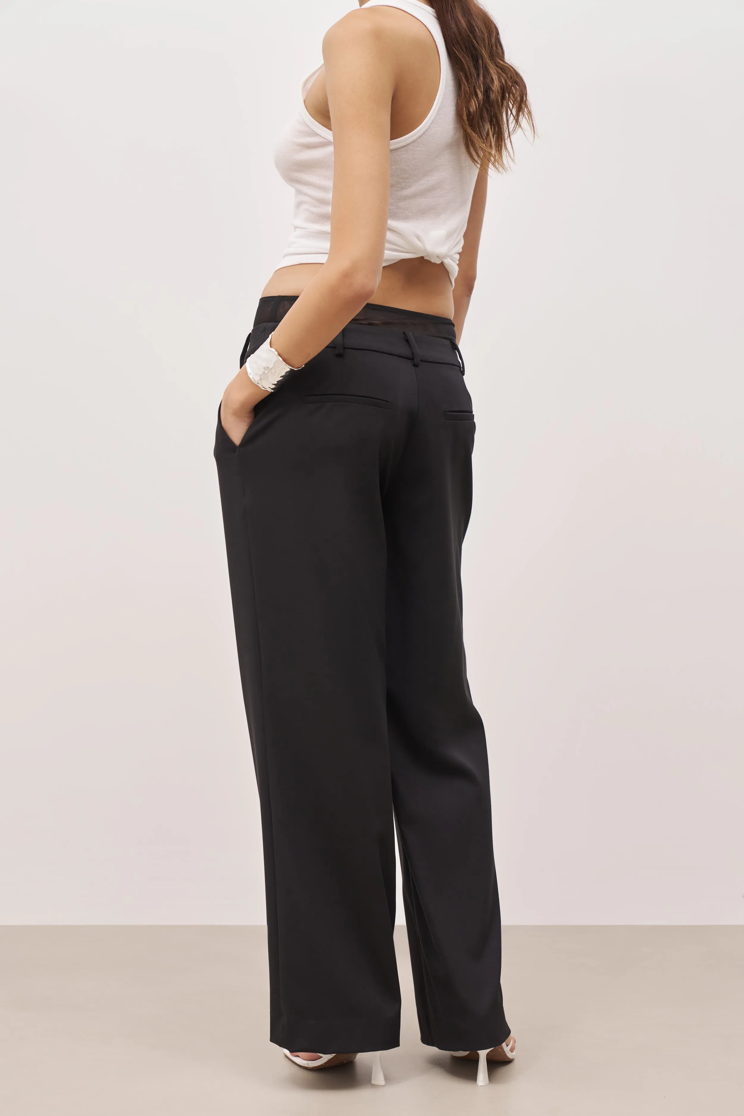 Double Waistband Relaxed Trousers - Black sold by Because of Alice product image thumbnail 4
