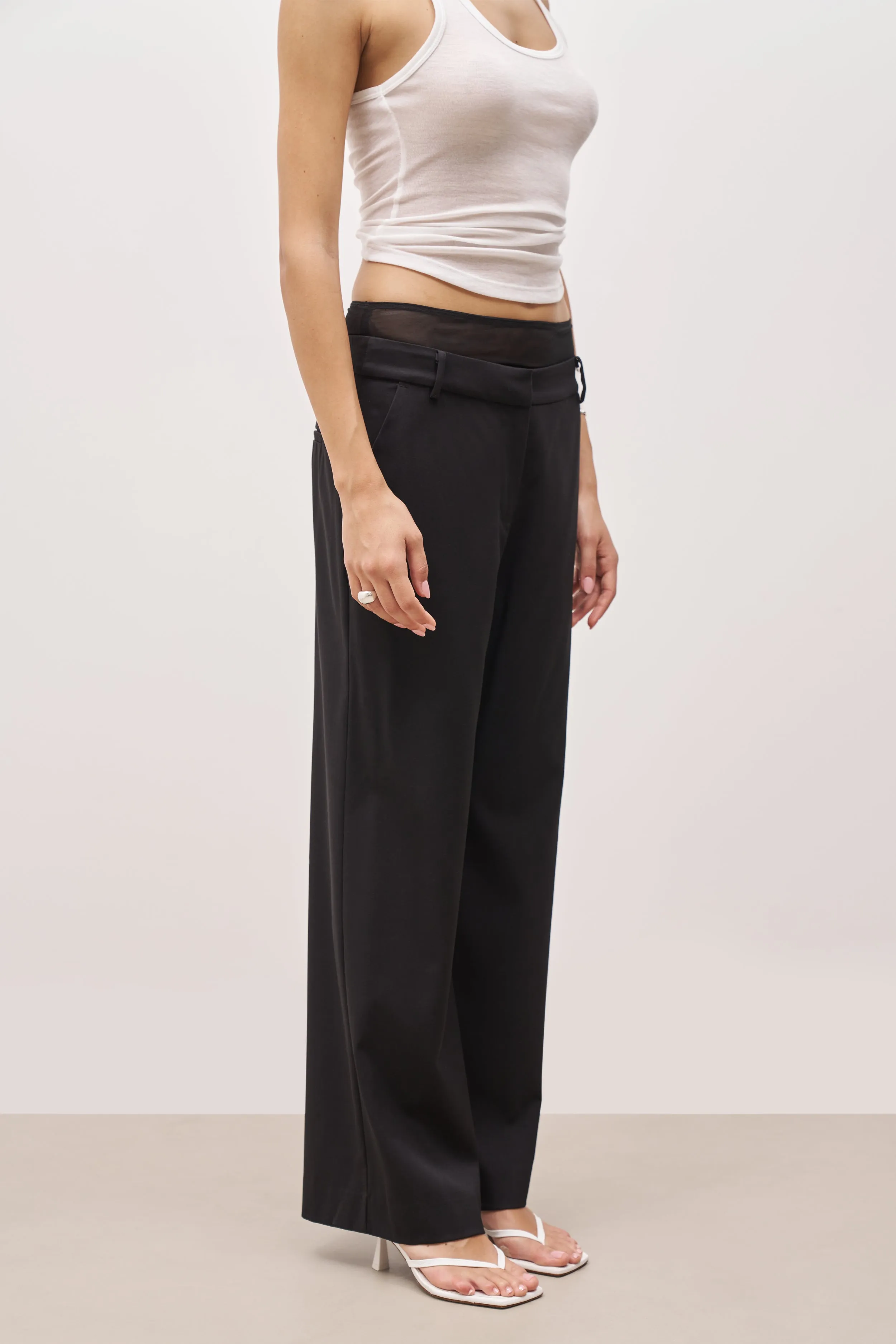 Double Waistband Relaxed Trousers - Black sold by Because of Alice product image thumbnail 3