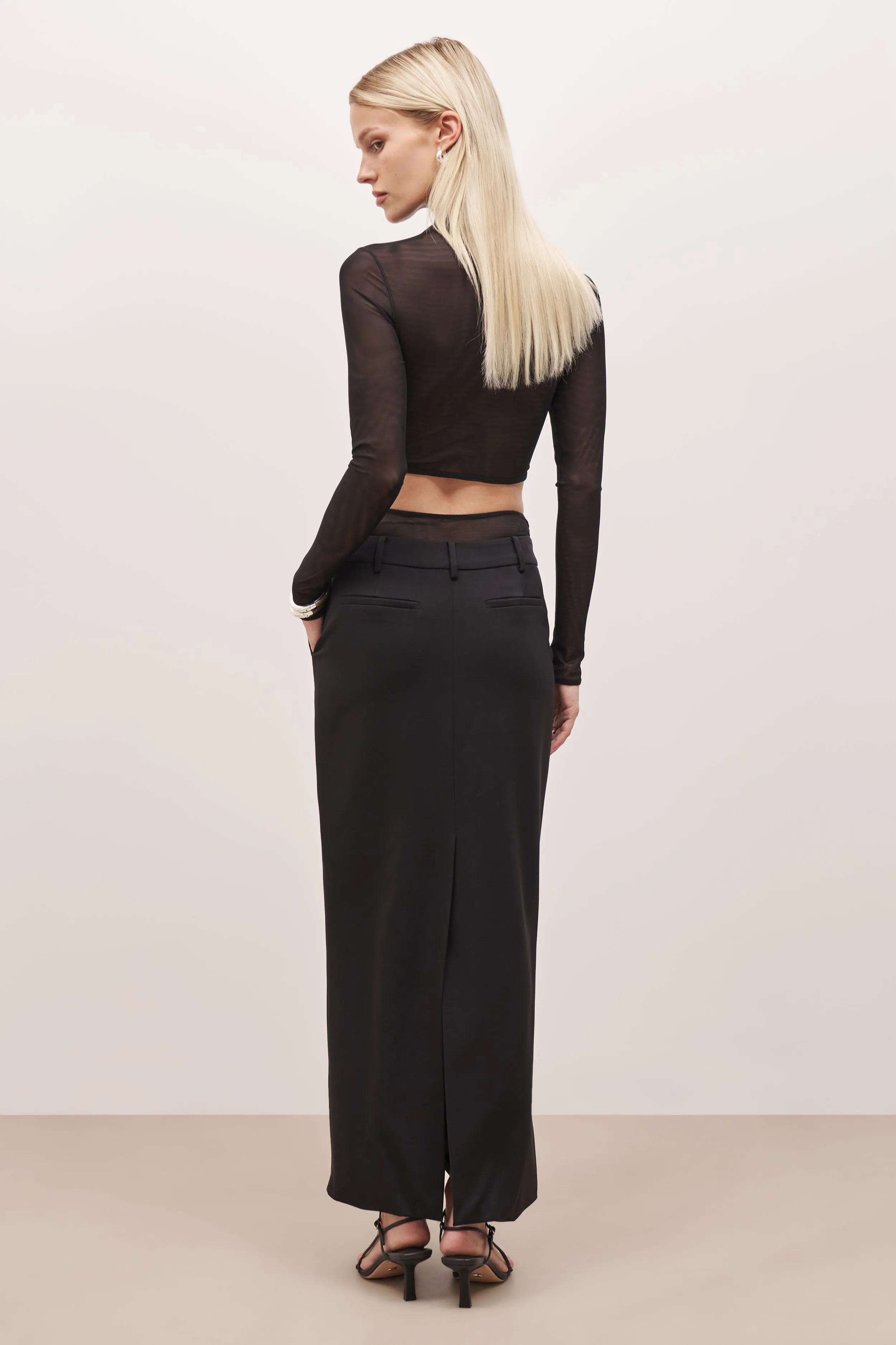Double Waistband Relaxed Maxi Skirt - Black sold by Because of Alice product image thumbnail 2