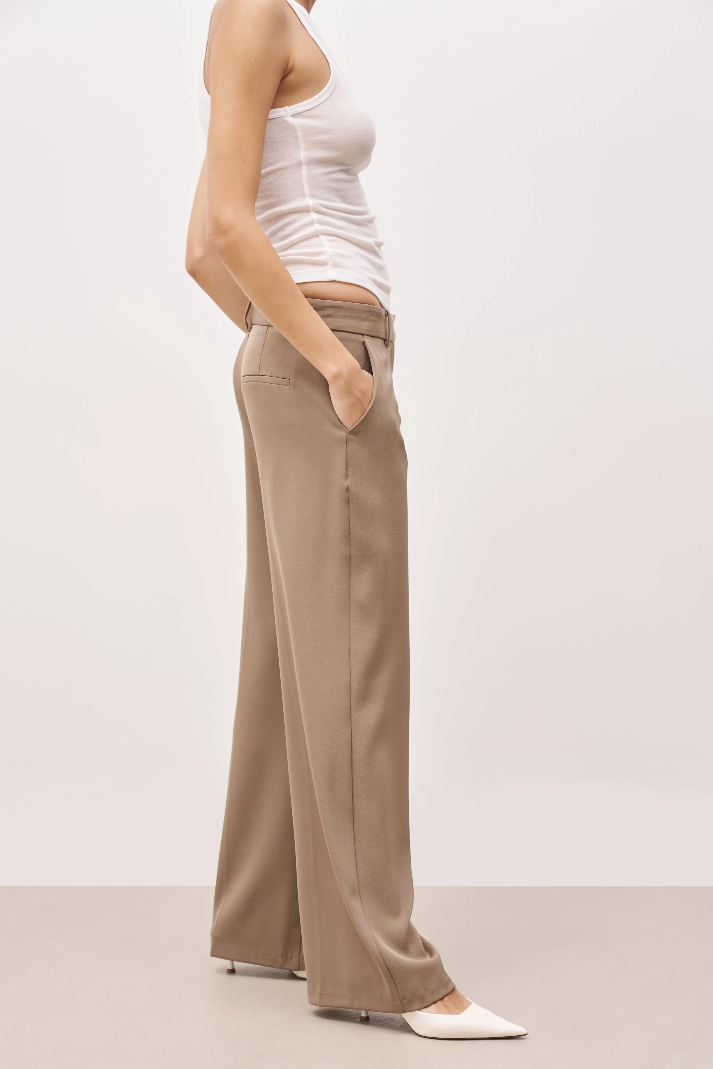 Mid Rise Wide Leg Trousers - Oak sold by Because of Alice product image thumbnail 3
