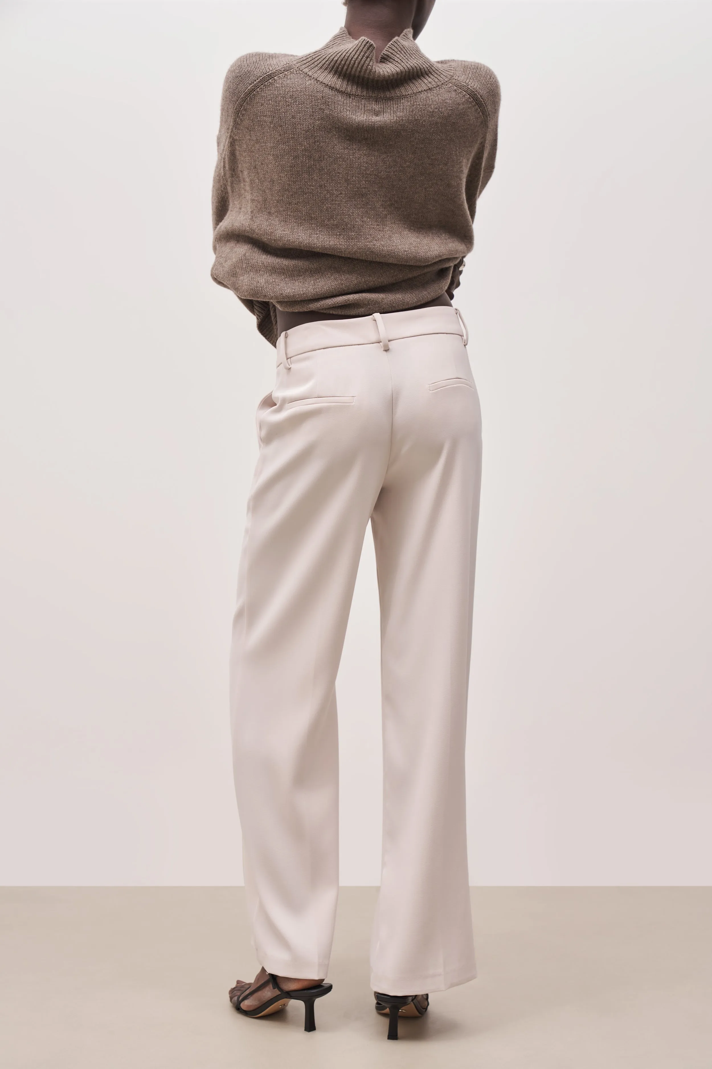 Mid Rise Wide Leg Trousers - Ecru sold by Because of Alice product image thumbnail 2