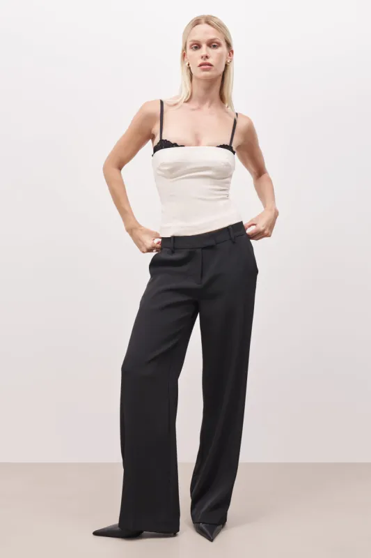 Mid Rise Wide Leg Trousers - Black sold by Because of Alice