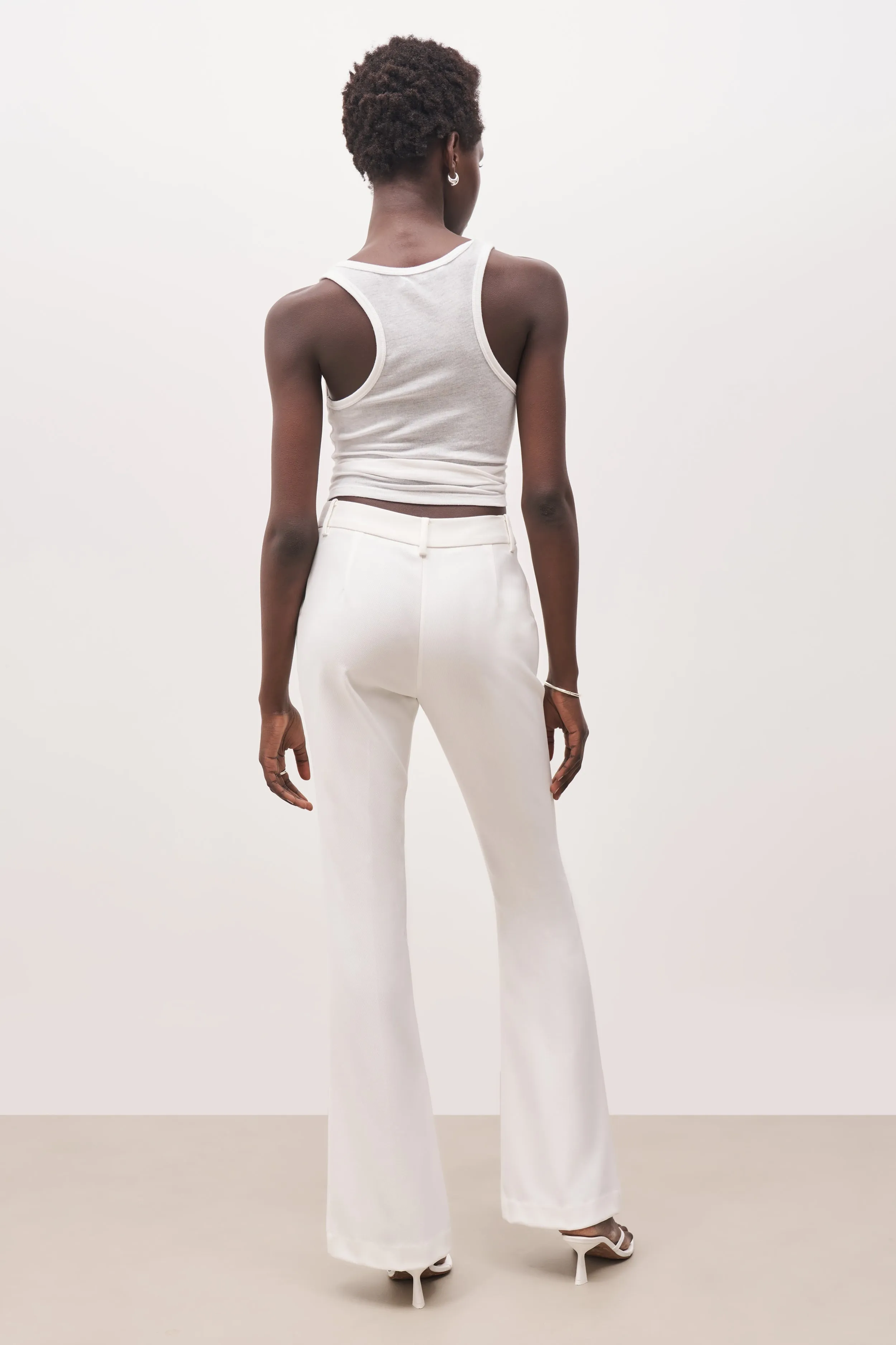 Mid Rise Flared Trousers - White sold by Because of Alice product image thumbnail 2