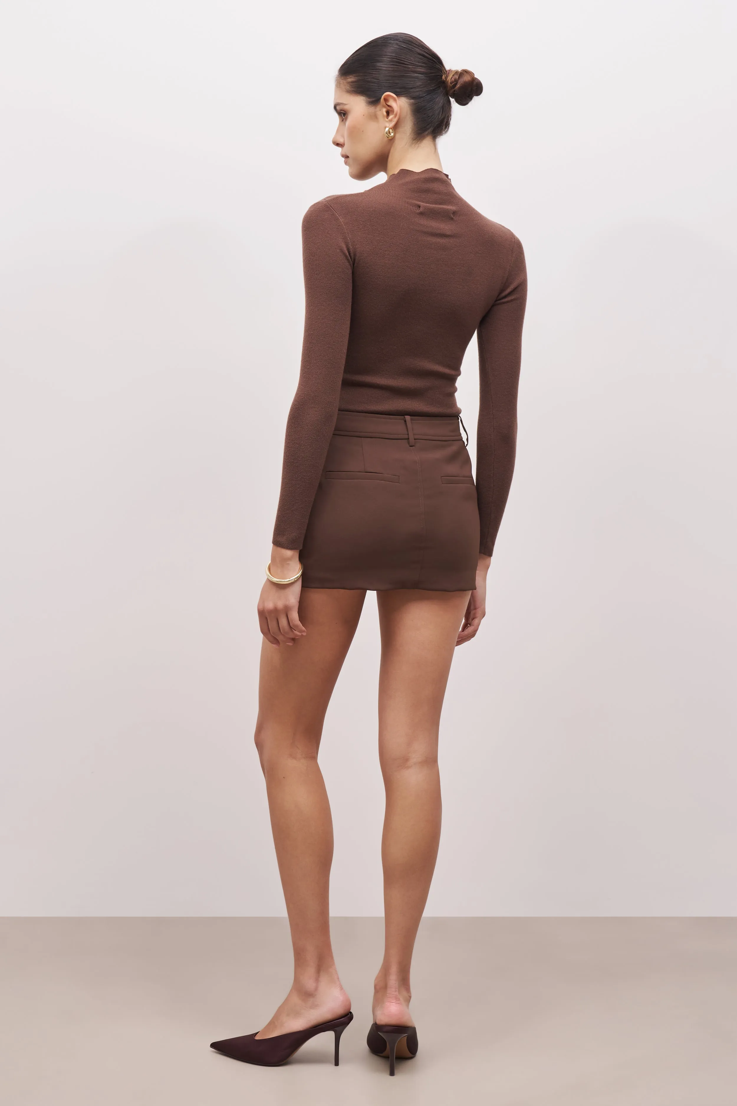 Mid Rise Effortless Mini Skirt - Truffle sold by Because of Alice product image thumbnail 2