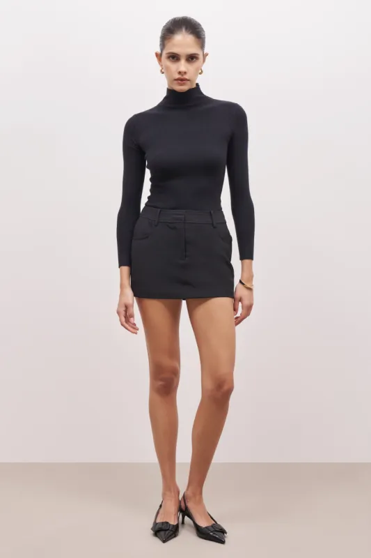 Mid Rise Effortless Mini Skirt - Black sold by Because of Alice