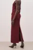 Mid Rise Effortless Maxi Skirt - Burgundy sold by Because of Alice