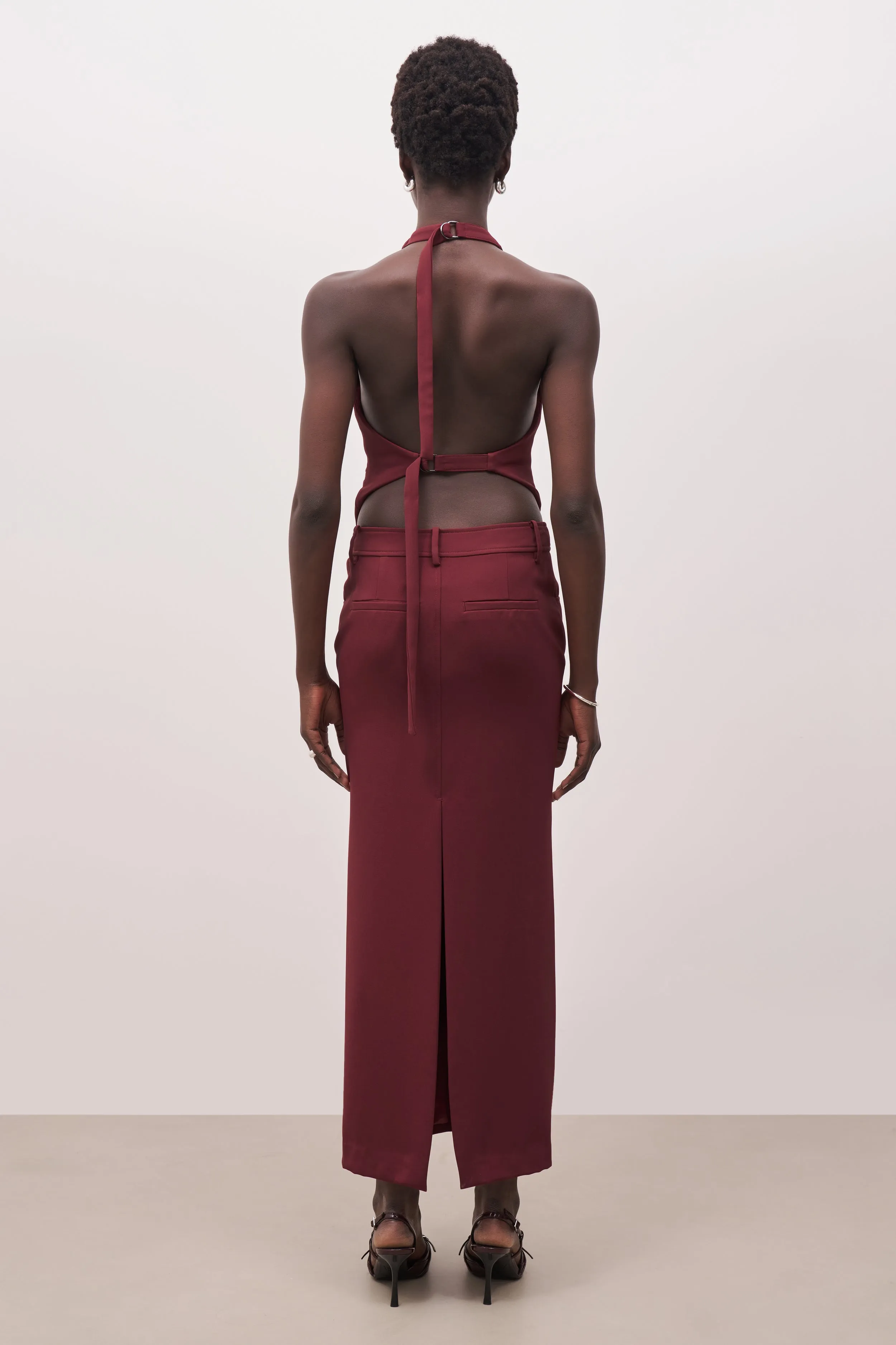 Mid Rise Effortless Maxi Skirt - Burgundy sold by Because of Alice product image thumbnail 2