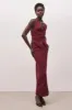 Mid Rise Effortless Maxi Skirt - Burgundy sold by Because of Alice