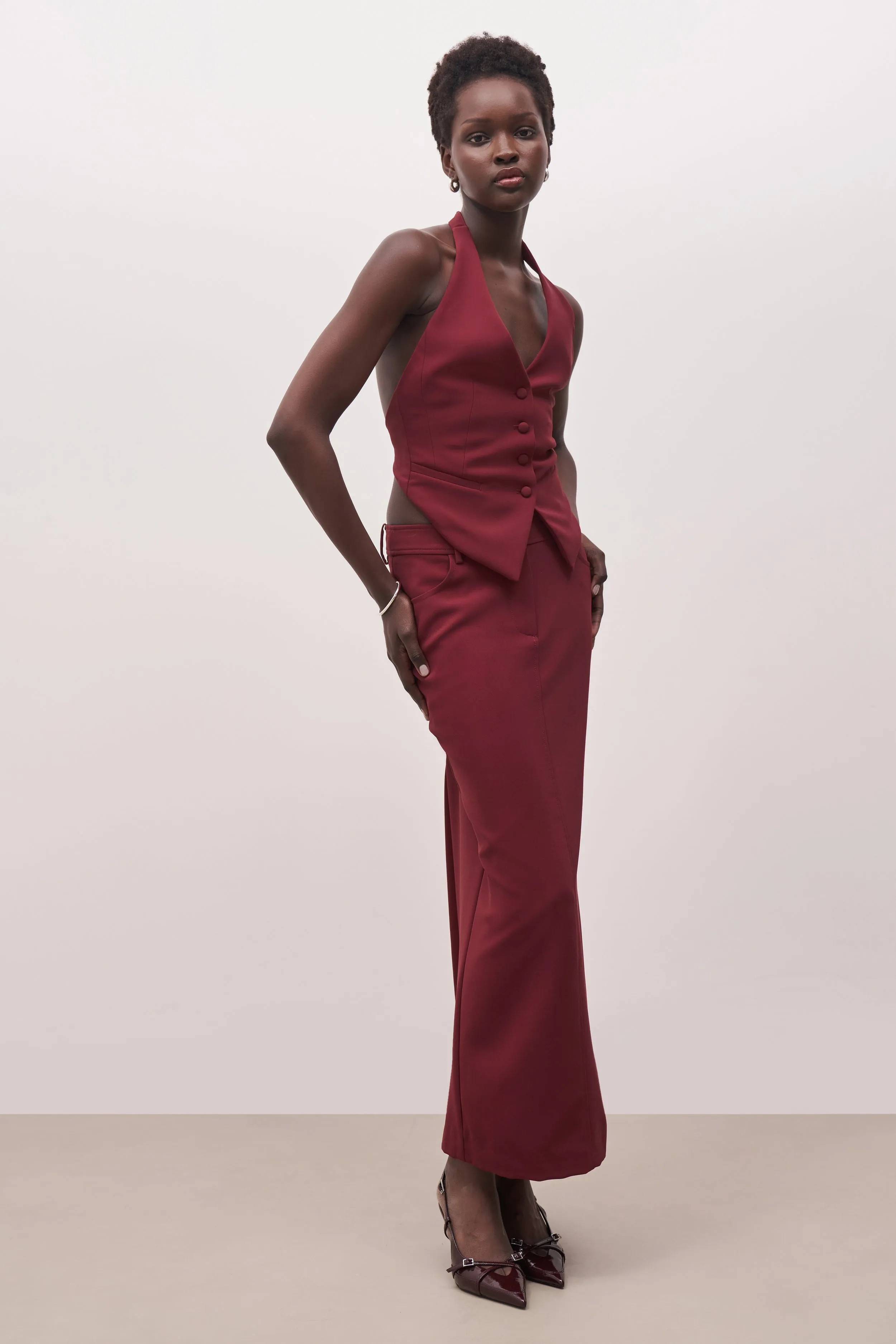 Mid Rise Effortless Maxi Skirt - Burgundy sold by Because of Alice product image thumbnail 5