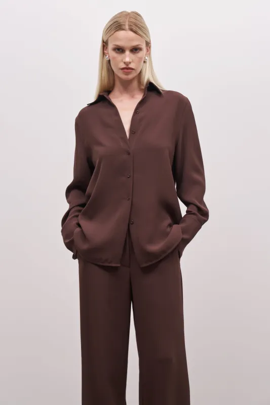 Effortless Oversized Shirt - Truffle sold by Because of Alice