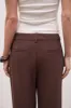 Draped Mid Rise Trousers - Truffle sold by Because of Alice