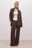 Draped Mid Rise Trousers - Truffle sold by Because of Alice