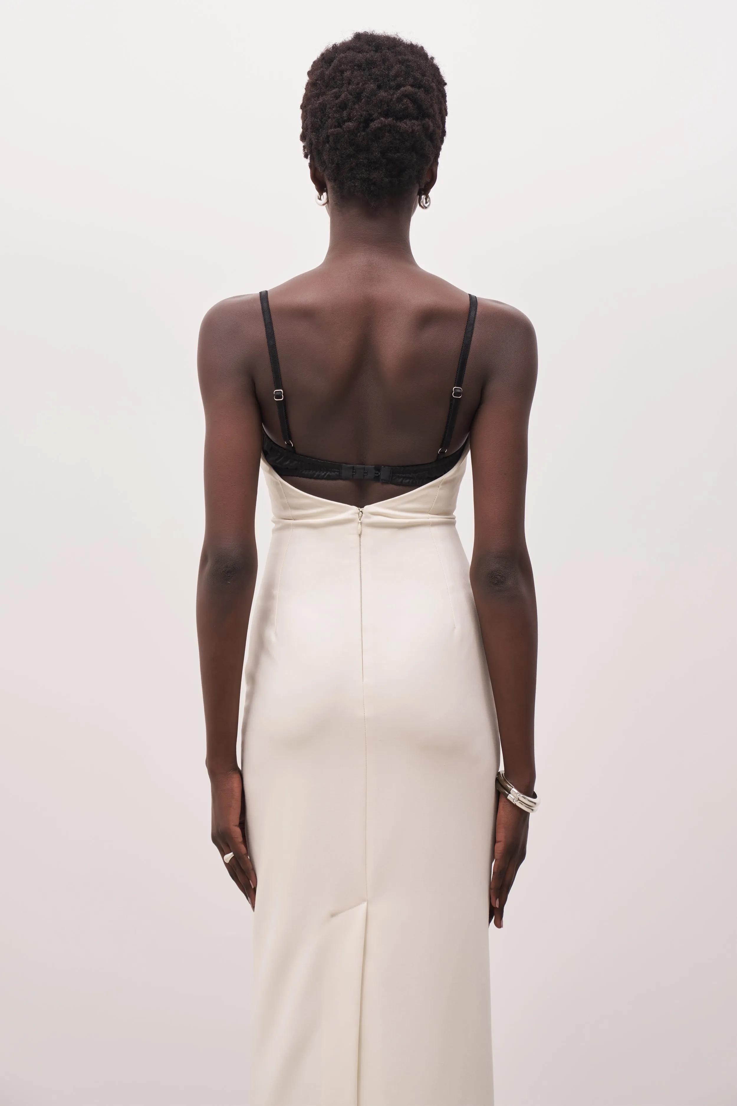 Tailored Bustier Maxi Dress - Cream/Black sold by Because of Alice product image thumbnail 4