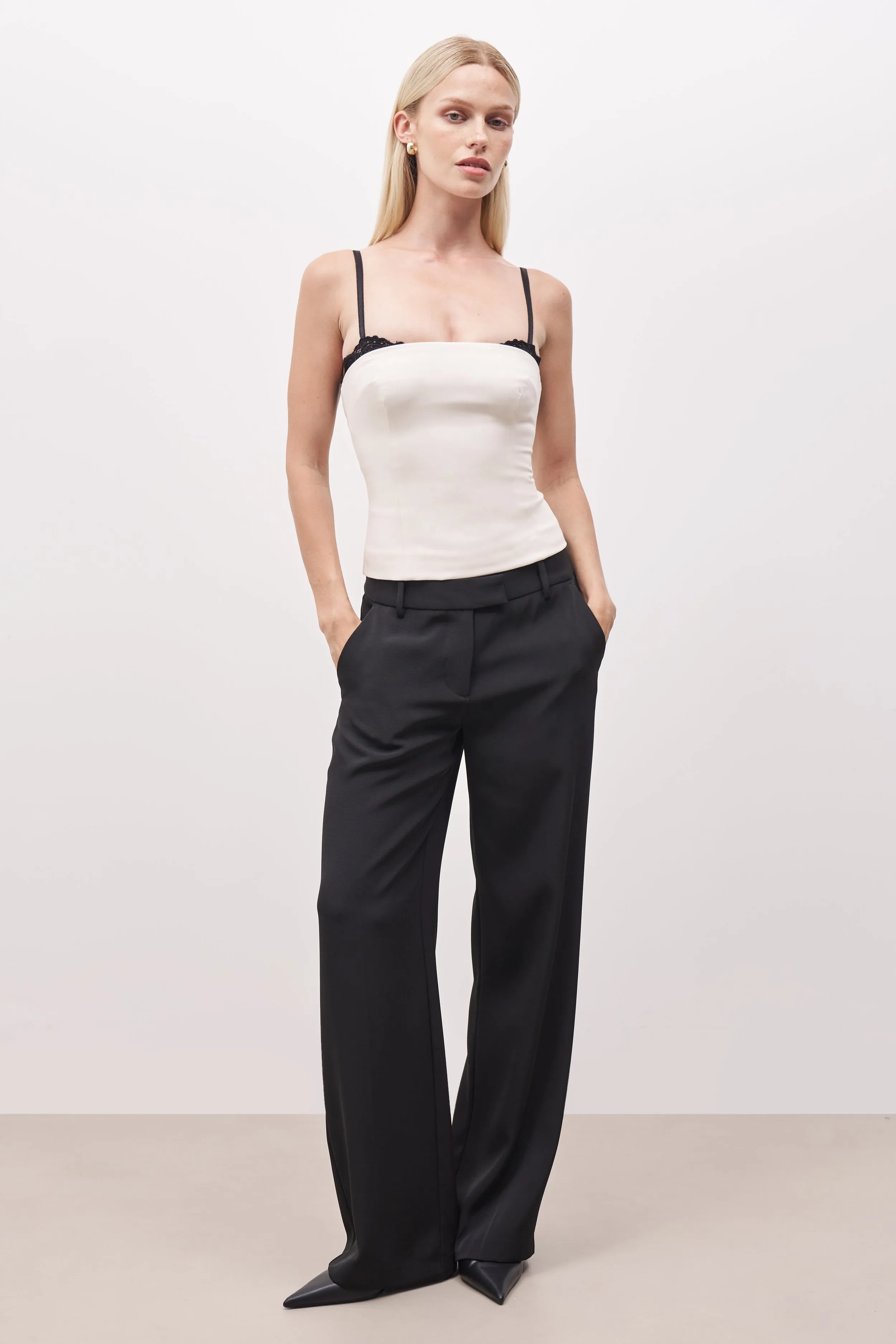 Tailored Bra Detail Bustier - Cream/Black sold by Because of Alice product image thumbnail 2