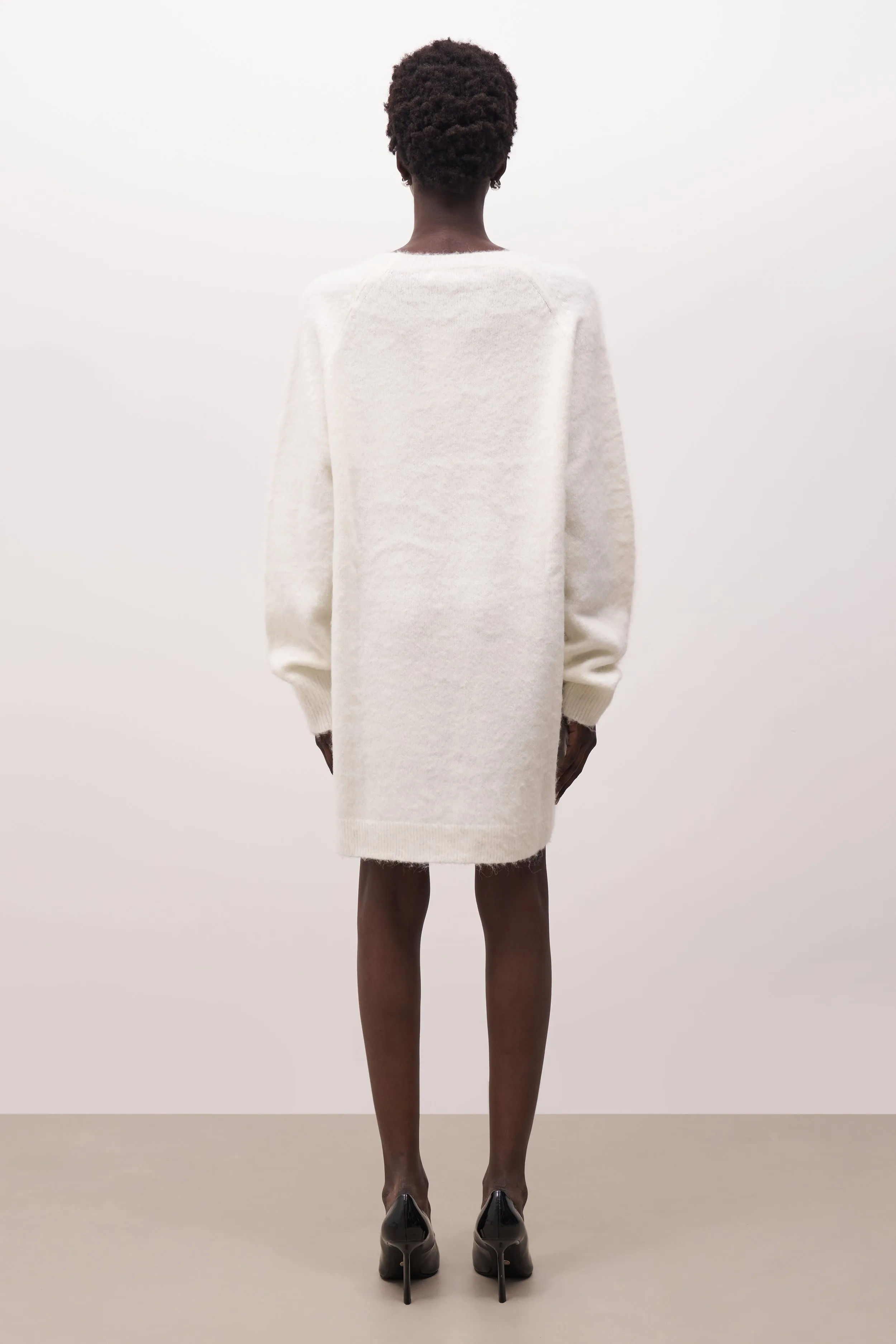 Soft Brushed Crew Neck Jumper Dress - Cream sold by Because of Alice product image thumbnail 2