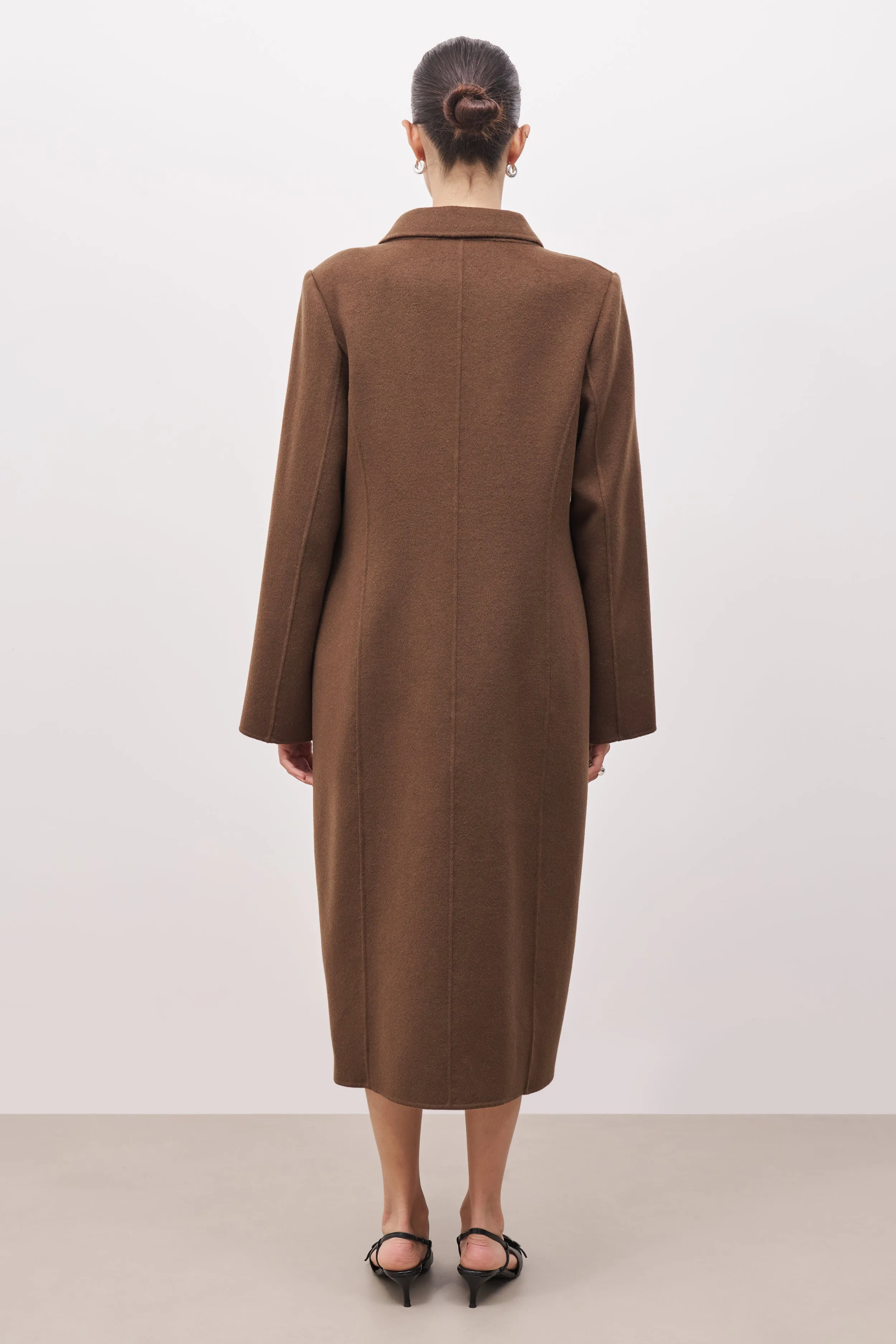 Double Faced Wool Dinner Coat - Brown sold by Because of Alice product image thumbnail 2