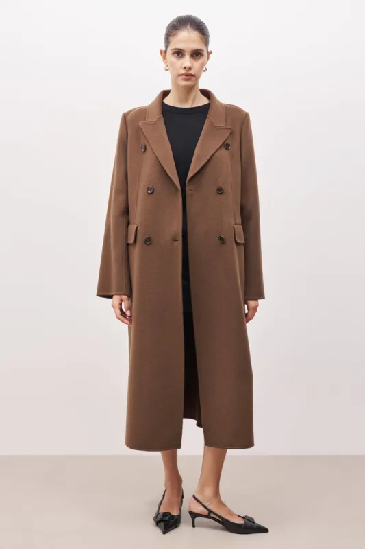 Double Faced Wool Dinner Coat - Brown sold by Because of Alice